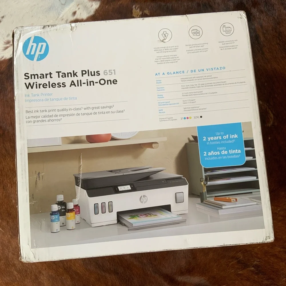 HP Smart Tank Plus 651 Wireless Printer in White